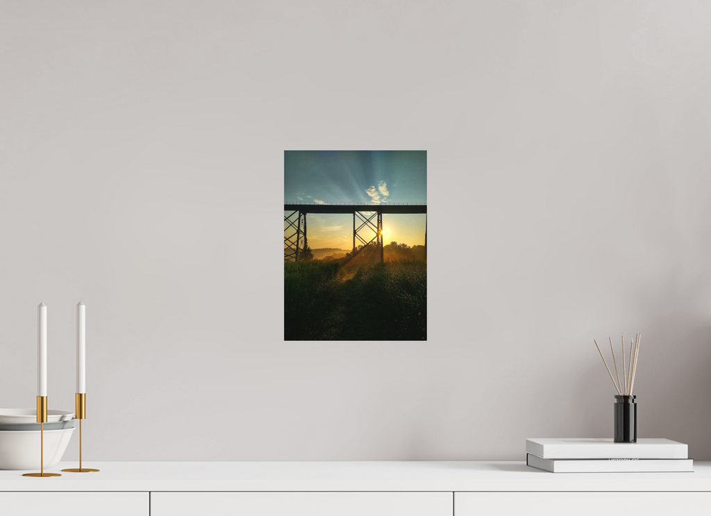 9 x 12″, Matte photo print - no frame, no border Sunrise through Moodna Viaduct