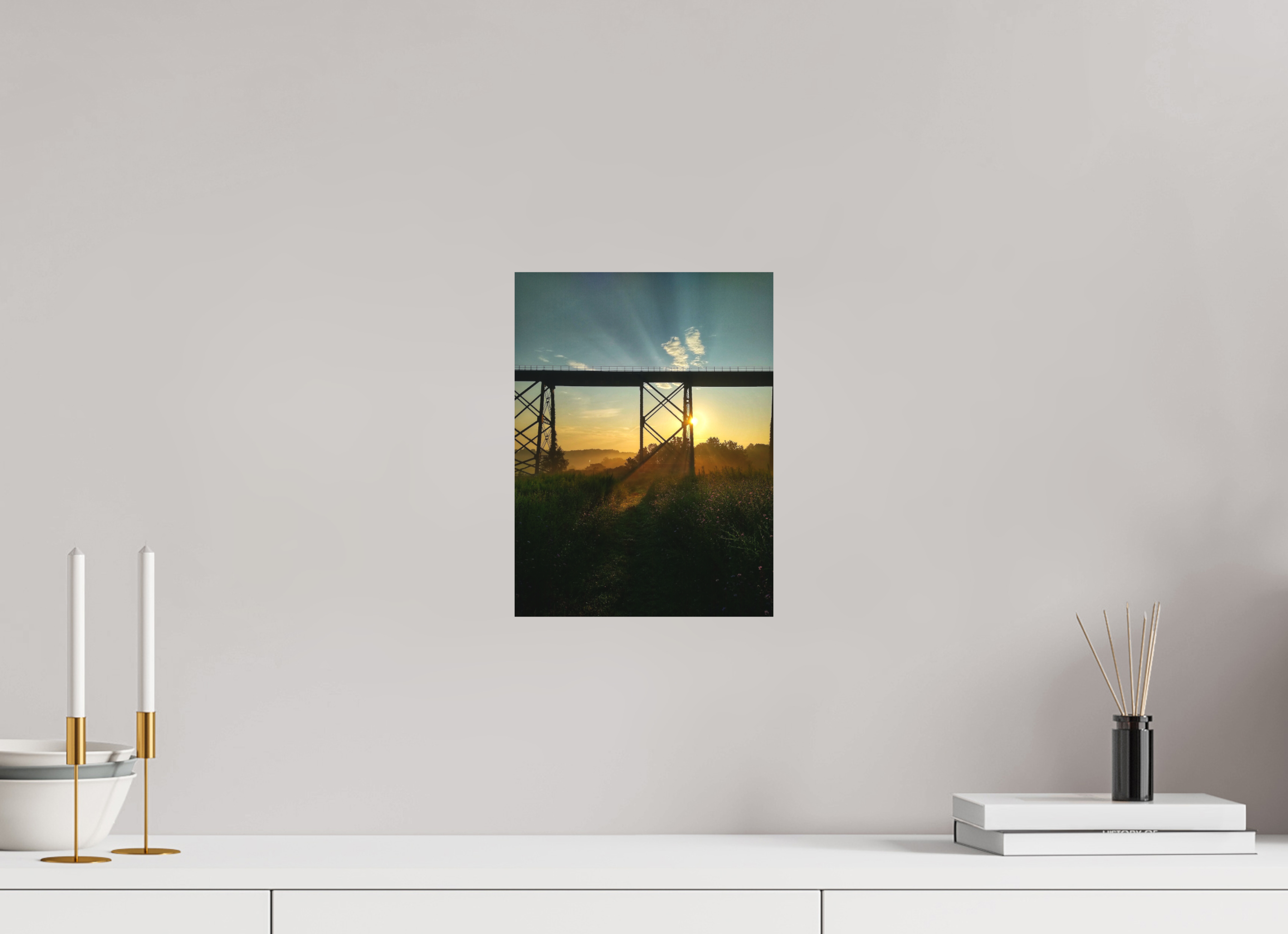 9 x 12″, Matte photo print - no frame, no border Sunrise through Moodna Viaduct