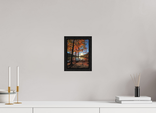 6 x 8″, Floater Frame Black - Matte Acrylic Autumn at Turkey Hill Pond